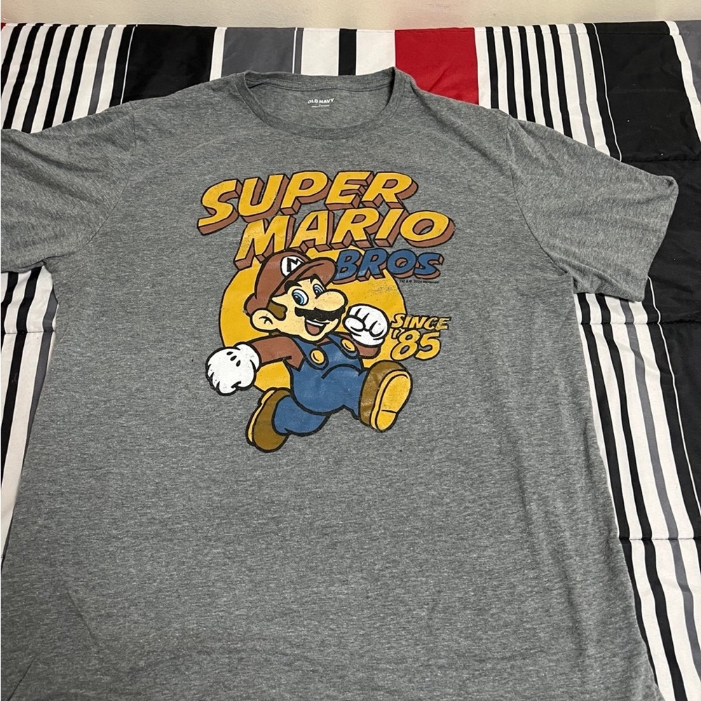 Super Mario Bros Gray T-Shirt